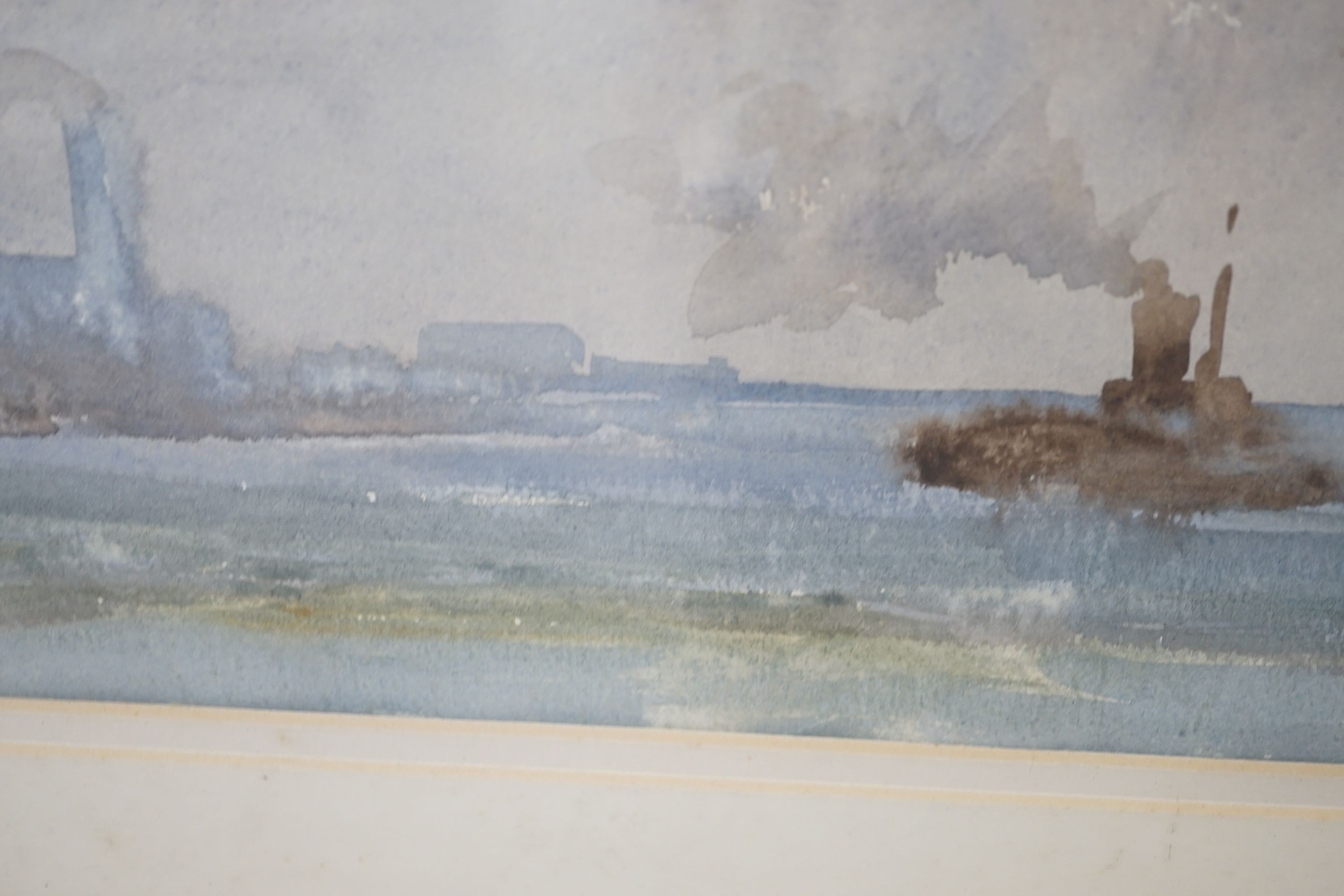 C.V. Parker, watercolour, Tug leaving harbour, 32 x 45cm